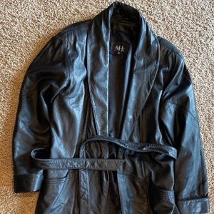 Black leather coat